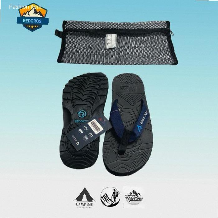 New Arrival REDGROS Sandal Gunung Original Pria Jepit Sendal Pantai Webbing Polyester 25mm Insole Ev