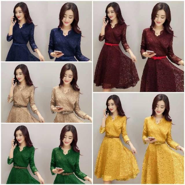 Dress brukat shabby dress full brukat NO belt