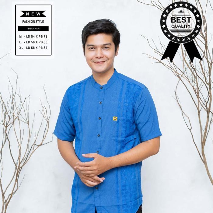 Jino Kemeja Koko Lengan Pendek Baju Muslim Pria Dewasa Ukuran standar Motif simple