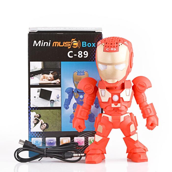 C-89 Transformer Iron Man Wireless Bluetooth Speaker with LED Flash