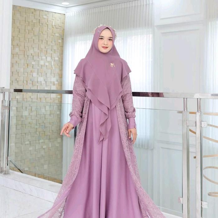 Gamis brukat  Muslim nyaman dan cantik by Nararya harmony Dress