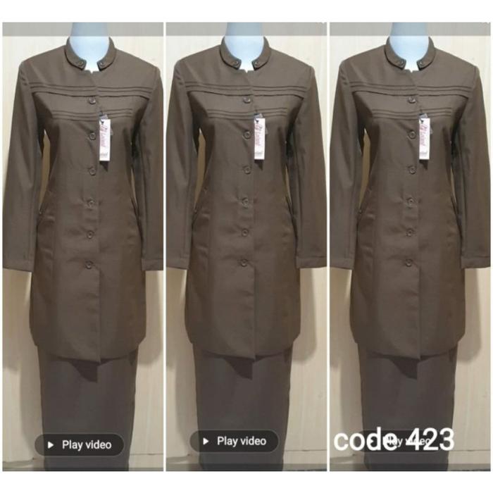 seragam pemda wanita tunik / seragam asn wanita kheki tua model tunik/ tunik pdh kheki tua wanita/ t