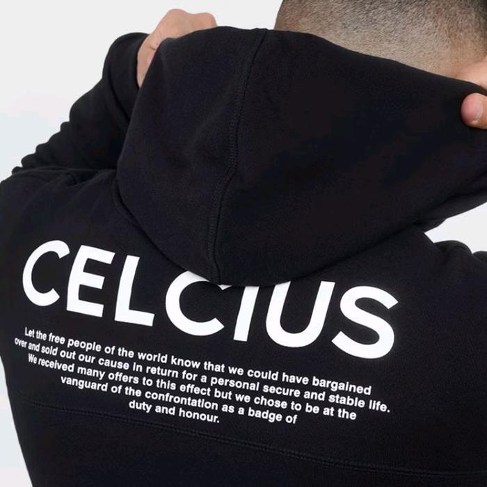 CELCIUS Hoodie Sablon Celcius LIN000062C Hitam Unisex
