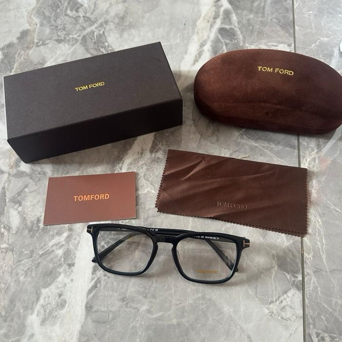 TF5928 BLACK RECTANGLE CLEAR LENS GLASSES