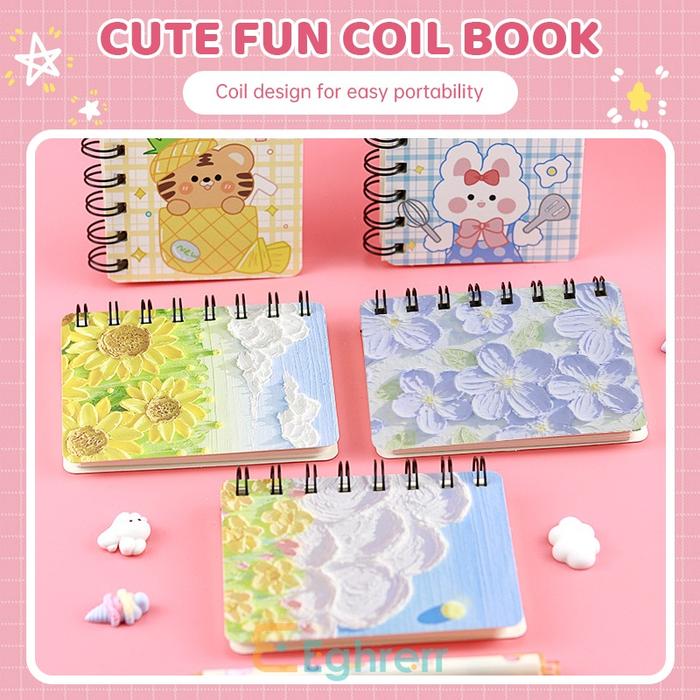 ✨EG-Lucu kartun koil,notebook mini,portabel notebook,berkat bahasa notebook-Eghrerr