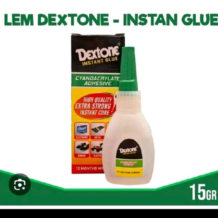 Dextone Lem Dextone Instan Glue 15GR - Lem Kualitas Tinggi Extra Kuat untuk Elektronik, Logam, Karet