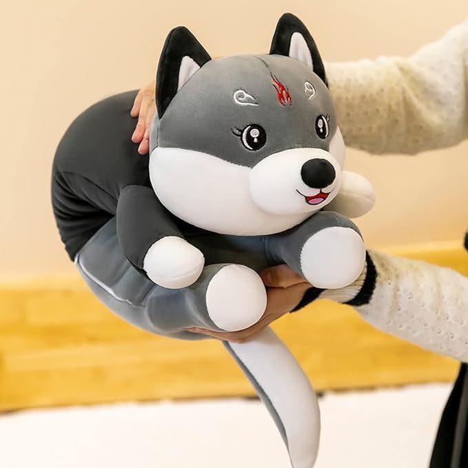 Boneka Bantal Guling Husky Laying Ukuran 50 cm Bahan plush Hadiah Ulang Tahun Anak