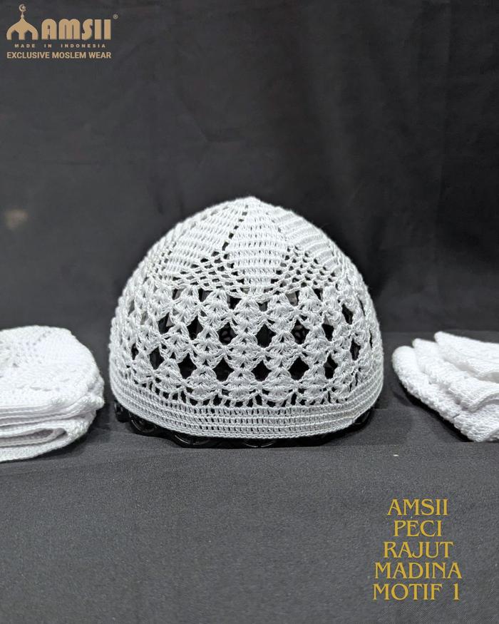 Amsii Peci Rajut Madinah Knitting Cap