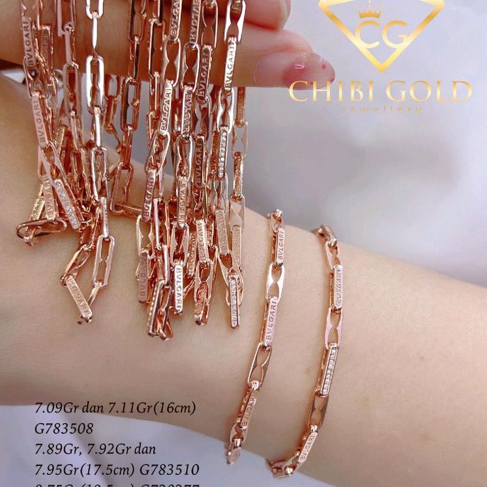 CHIBI GOLD - Gelang BVLGR Rose gold 750% 17K - CHIBI GOLD