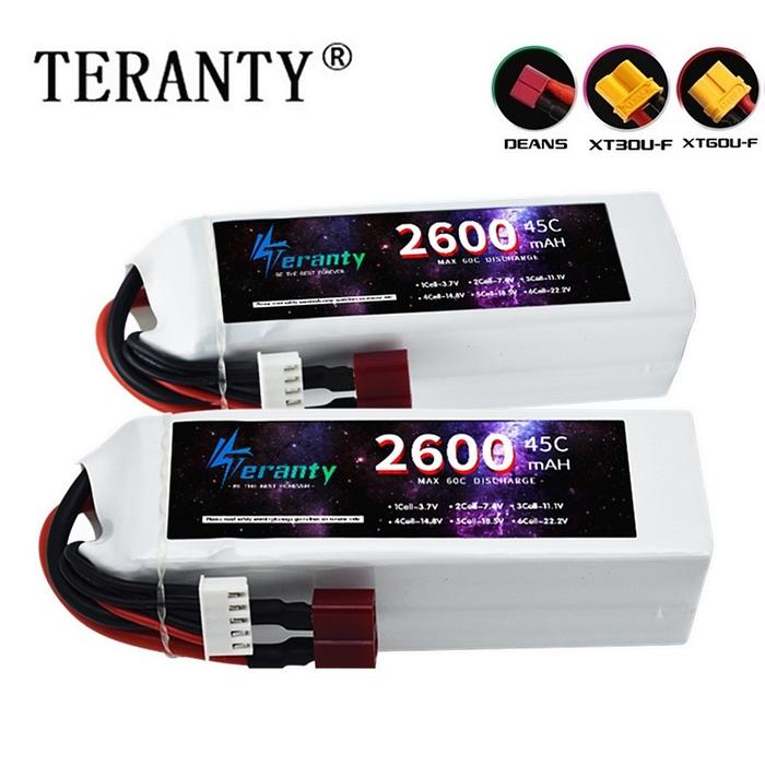 RC Battery 4S 45C 2600MAh 14.8V Lipo Battery With XT30/XT60/Deans T Plug For FPV Helicopter Drone Ai