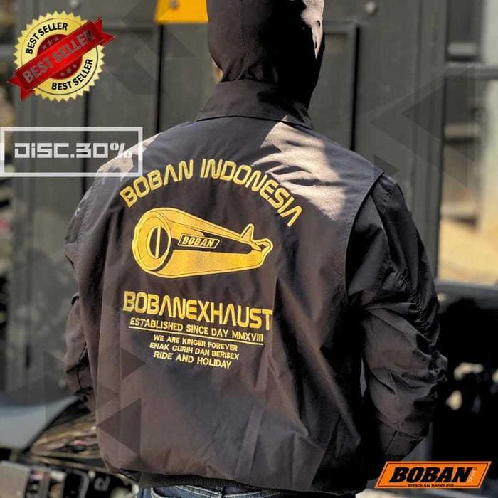 Jaket Motor Rx King Boban Model Bomber Hitam Full Bordir