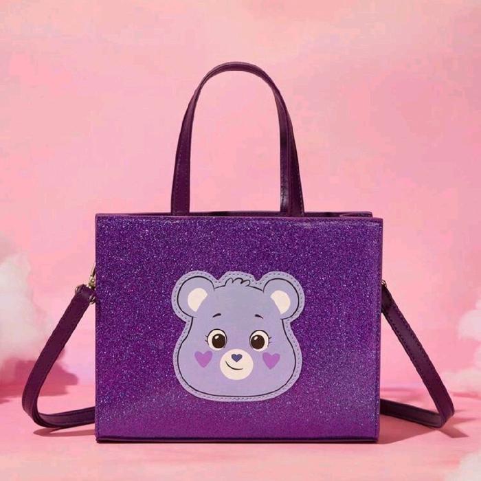 SHEIN X Care Bears Purple Cartoon Bear Print Handbag