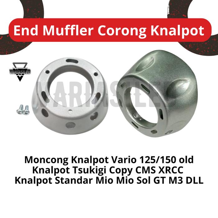 End Muffler End Cup Moncong Knalpot Vario 125 150 Pcx Lokal (Bahan Alumunium Tebal Anti Panas)