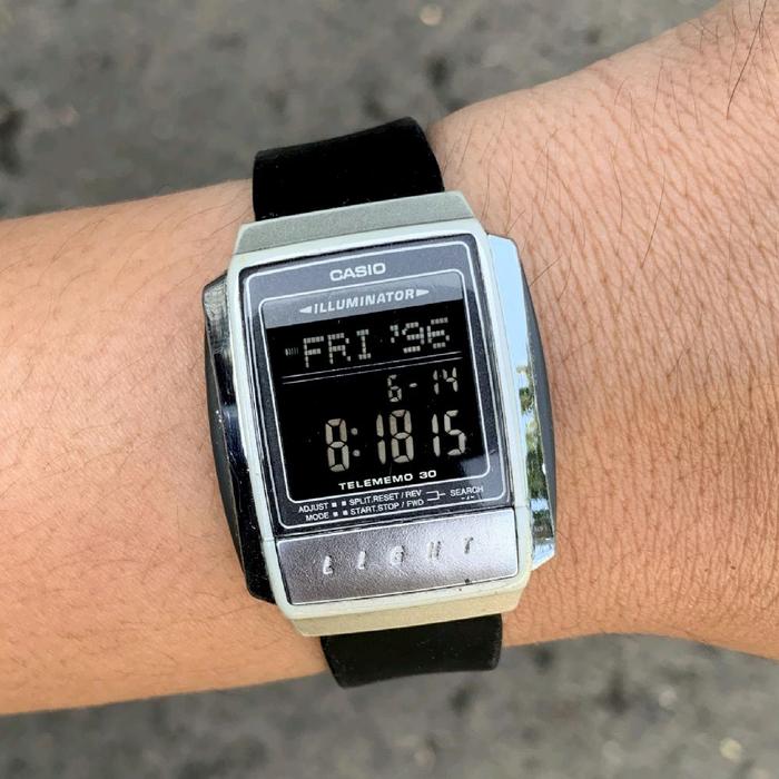 RARE SERIES ! jam tangan Casio illuminator Telememo 30 A210 1637 digital sport retro lawas jadul ant