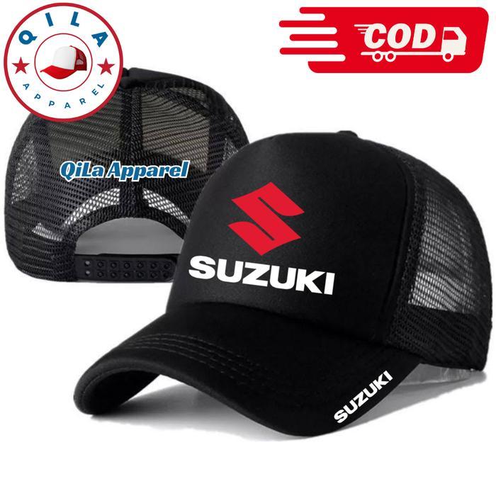 QiLa Gallery Topi Trucker SUZUKI - Topi Distro SUZUKI Logo - Topi SUZUKI Premium - Topi Jaring Pria 