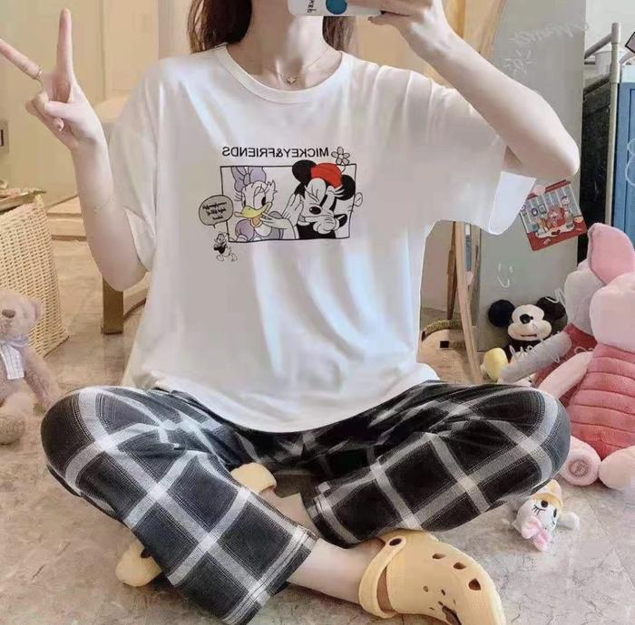 [BISA COD] CP PIYAMA IMPORT PREMIUM JUMBO SIZE BERMOTIF HARGA DROPSHIP / KAOS TIDUR WANITA IMPORT