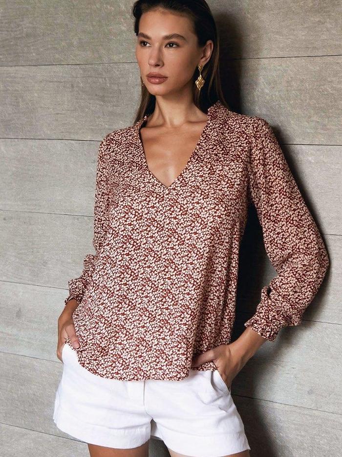 UMA AND LEOPOLD Abby Long Sleeve Shirt Size XS