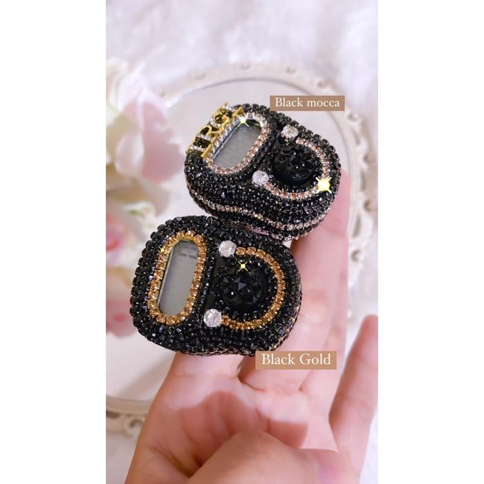 Ready- Tasbih Digital Swarovski Led Alarm Variasi List Black Cantik Custom Nama Untuk Wanita