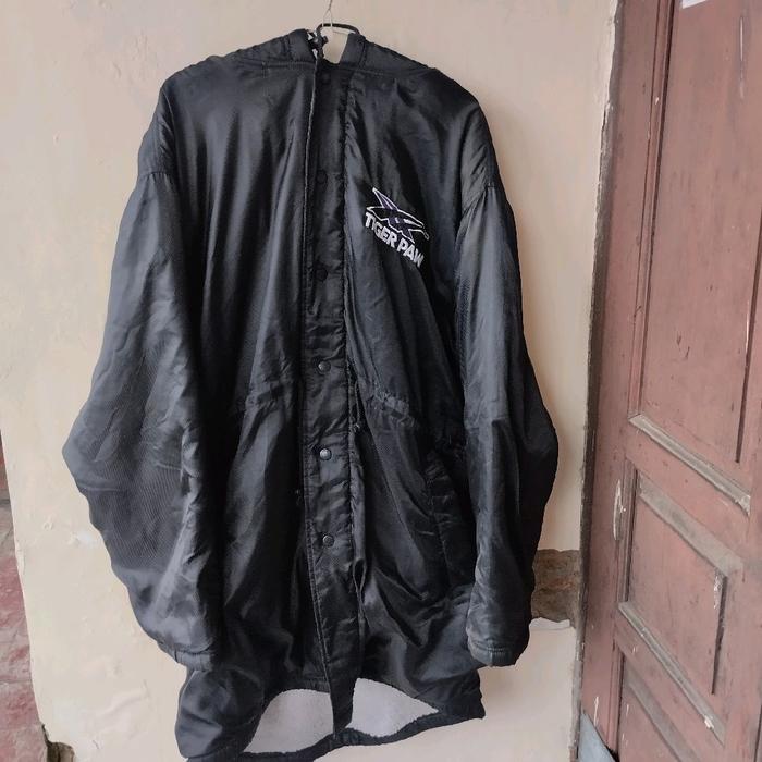 Asics Tiger Paw Long Jaket Fullzip Original Parka Pria Casual Hitam Basic Panjang Zipper Waterproof 