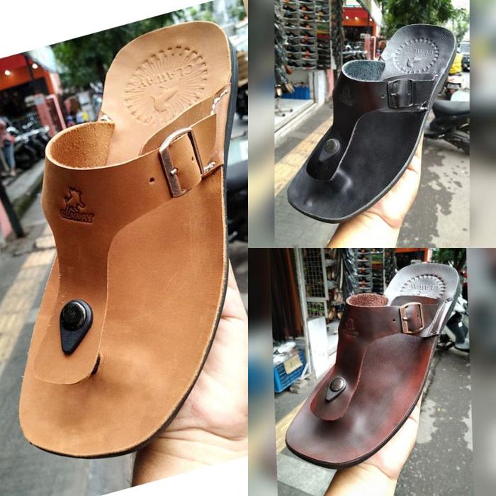 Sandal Sendal pria kulit // sandal sendal sandals jepit/flipflop pria cowok dewasa laki-laki kulit a