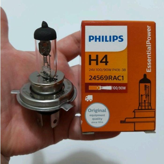 Lampu Halogen / Lampu Bohlam H4 Philips 24V 100/90 W (ESSENTIAL POWER)