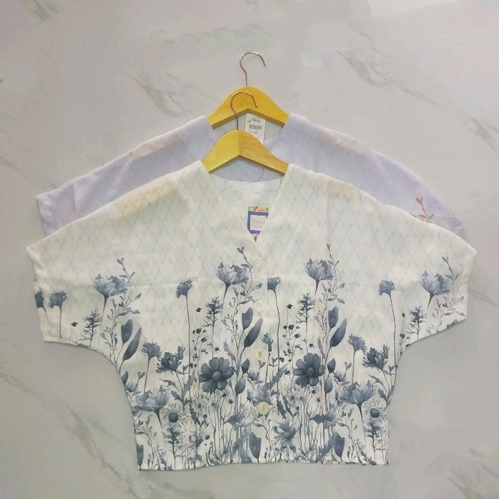 Crop topBlouse Korean Style  Blouse Korean Style