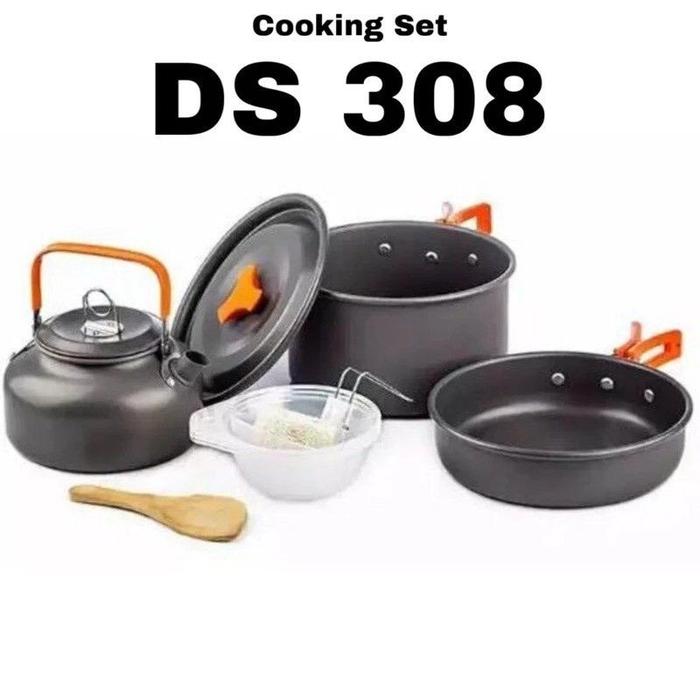 Cooking Set DS 308 Nesting Plus Teko Alat Masak Camping Outdoor Portable