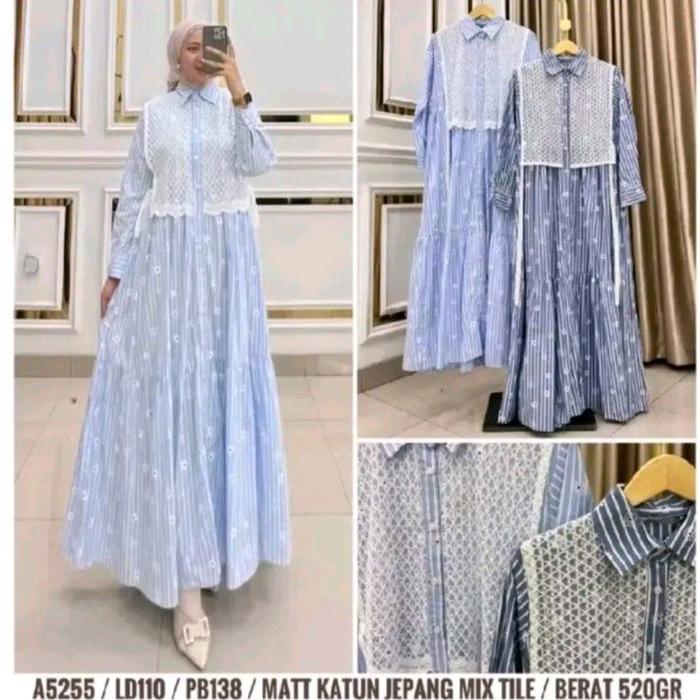 RETINA GAMIS TERBARU 2025 / RETINA DRES KATUN / MOTIF BUNGA KOMBINASI BURKAT /RETINA GAMIS SIMPEL DA