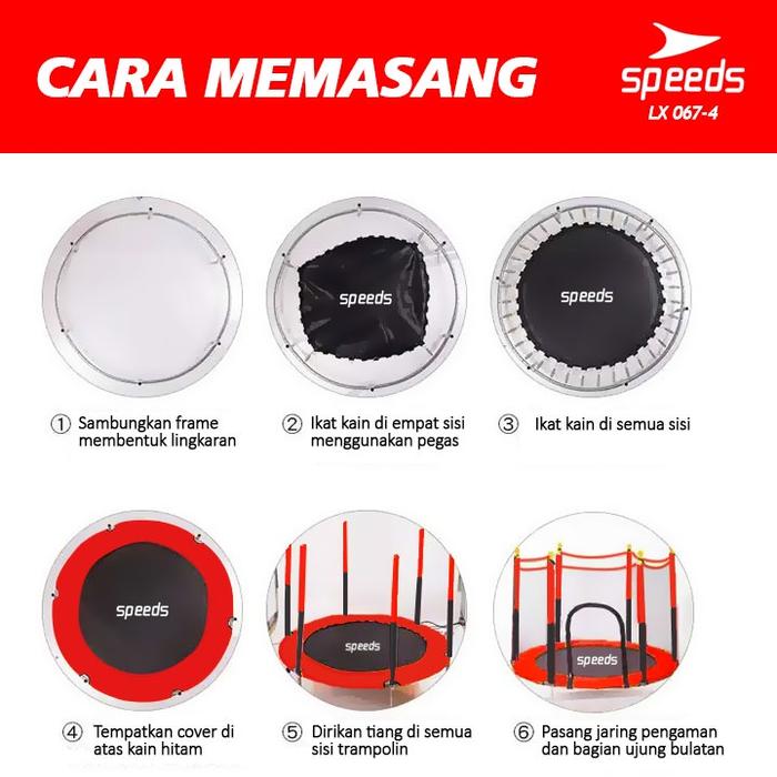 SPEEDS Trampolin mainan anak Lompat Trampolin Jump Matras Fitness 067-4