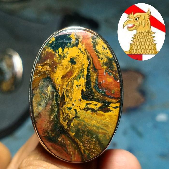 Batu Gambar Burung Garuda - Batu Pancawarna Gambar - Batu Pancawarna - Batu Akik Pancawarna - Cincin