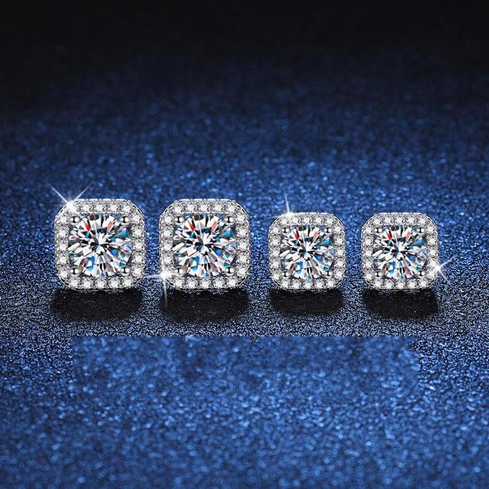 COD Anting-anting perak wanita anting-anting moissanite anting-anting berlian moissanite tas persegi