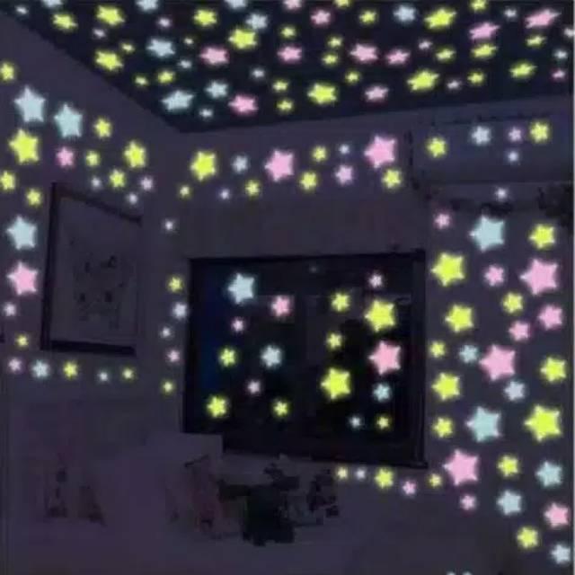 CL Tempelan Dinding Bintang Glow In The Dark Isi 100 Pcs