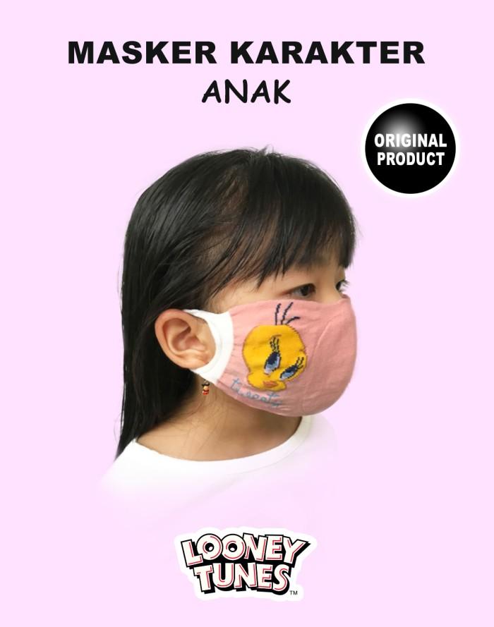 STOCK TERBARU MASKER ANAK LOONEY TUNES TWEETY NON MEDIS ANTI BAKTERI ANTI AIR