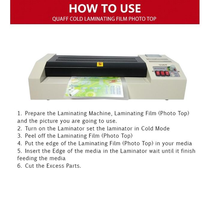 QUIFF Plastik Laminasi Dingin Photo Top Hot Cold Laminating Film A4 Size 20 Sheets(Matte/Glossy/Glit