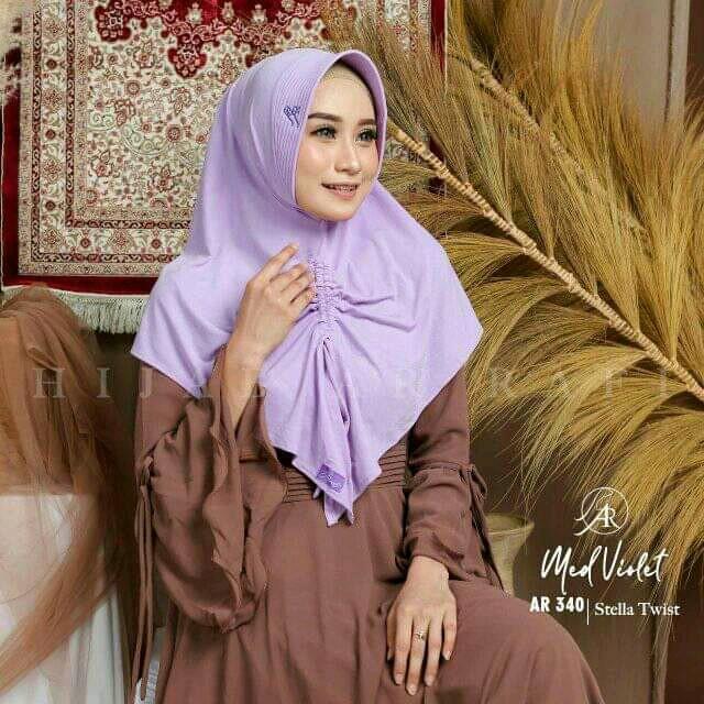 Hijab AR 340 √ Jilbab Hijab Kerudung Instan Hijab Ar Rafi Bahan Jersey Twist Variasi Serut Bagian De