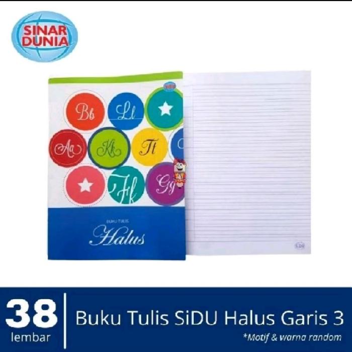 Buku tulis SIDU Garis Tiga Buku sambung buku halus SIDU..