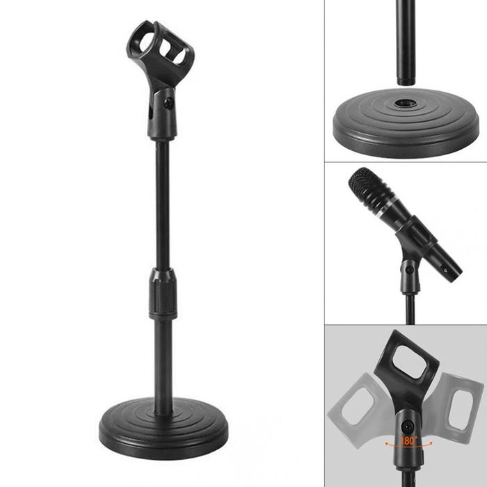 Flexible Desktop Tripod Folding Mic Stands Adjustable Angle Disc