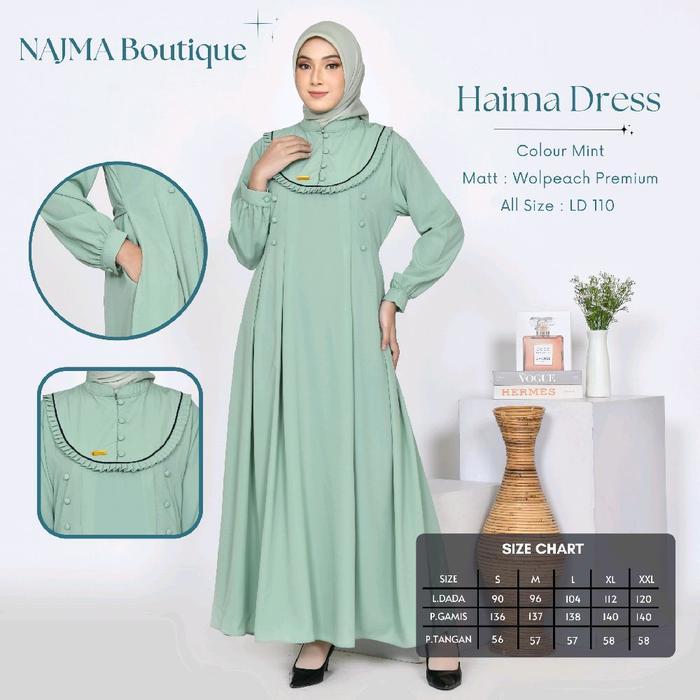 HAIMA DRESS GAMIS WANITA MUSLIM DAN MODERN Casual Formal