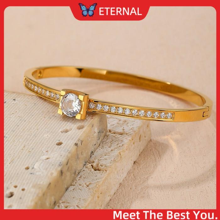 PROMO!! ETERNAL-( GB01-GB06 )Gelang Bangle Premium Impor keramik Gold Titanium STOK TERBATAS!!