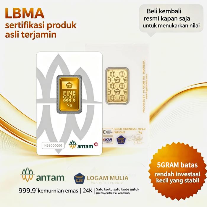 Antam new style Hartadinata 5 Gram Logam Mulia Emas Barang mewah Hadiah ulang tahun