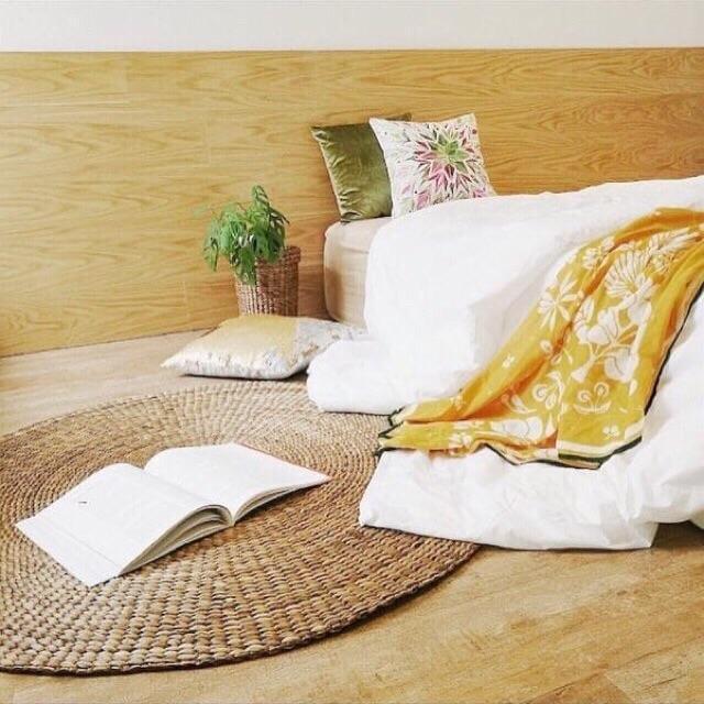 Karpet Eceng Bulat Diameter 150cm [L015] - Karpet Enceng Gondok Natural, Karpet Rotan, Karpet Anyam
