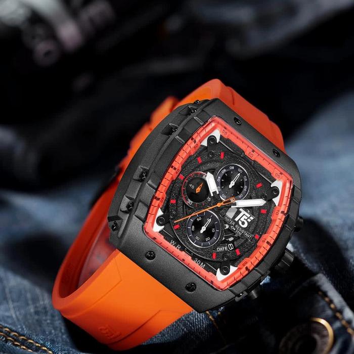 jam tangan pria T5 H 3856 Original Rubber T5 H3856 Analog