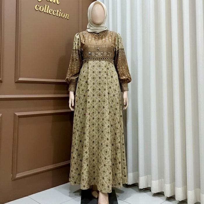 NEW COLLECTION DEESS GAMIS BATIK SONGKET MUTIARA REAL PICT BY IYAK COLLECTION