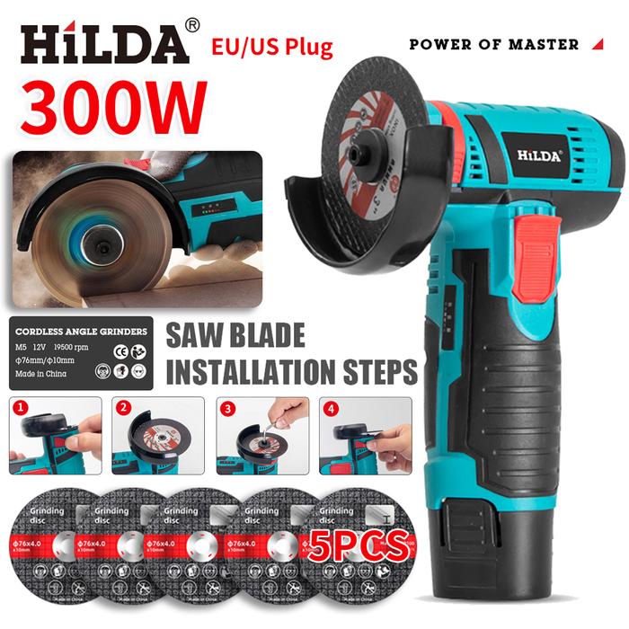 HILDA mesin Gerinda Mini 12V 19500RPM, mesin Gerinda poles Gerinda