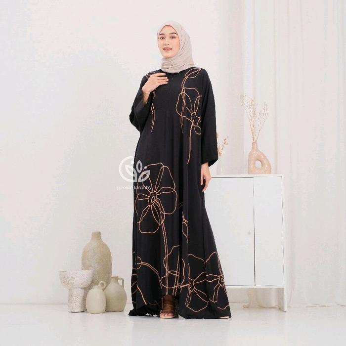 GROSIR I DASTER KAFTAN BANDUNGAN JUMBO LD140 CM BUSUI BAHAN RAYON SUPER Muslim Batik Dress Gamis Nya