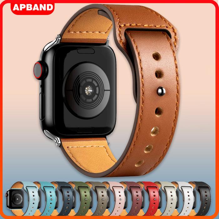 NEW Leather Strap for Watch Ultra 3 2 49mm Single Tour Ring Accessories Bracelet Belt Band for iWatc