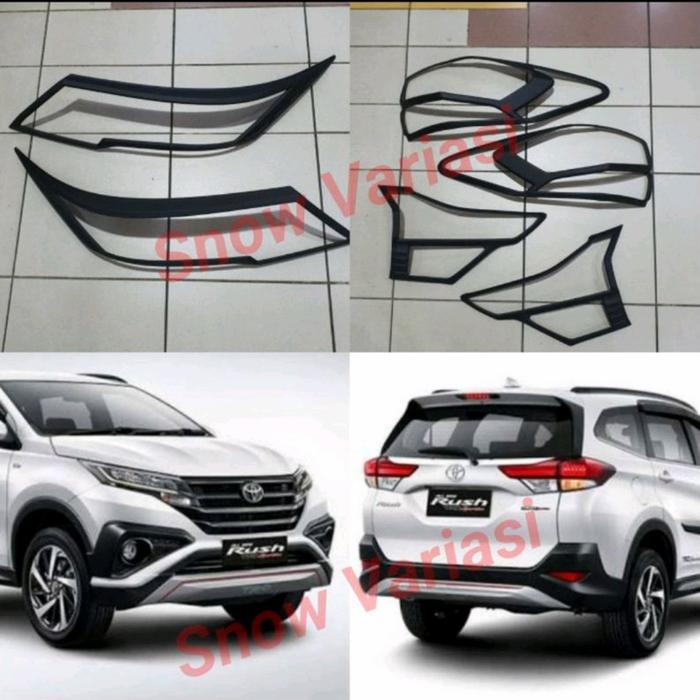 Garnish garnis lampu depan belakang all new rush/ terios 2018 up hitam