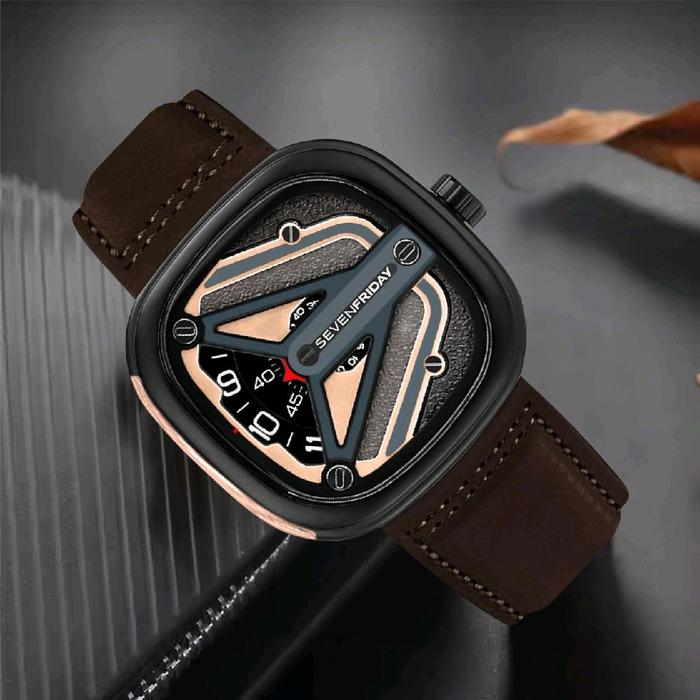 Jam Tangan Pria Sevenfriday Original Tali kulit Analog Water resistance