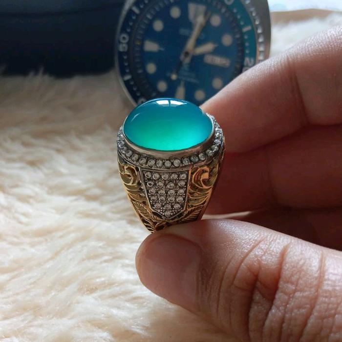 CINCIN PERAK BACAN DOKO KRISTAL HQ COKLAT LUMER..