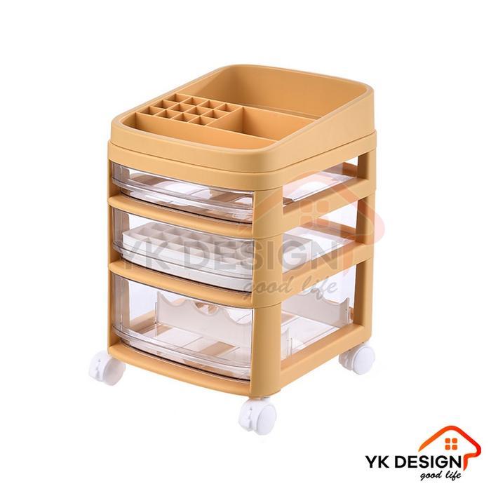 [COD] YK DESIGN Rak Kosmetik Roda Tempat Kosmetik Tempat Penyimpanan barang Kosmetik mempunyai Roda 